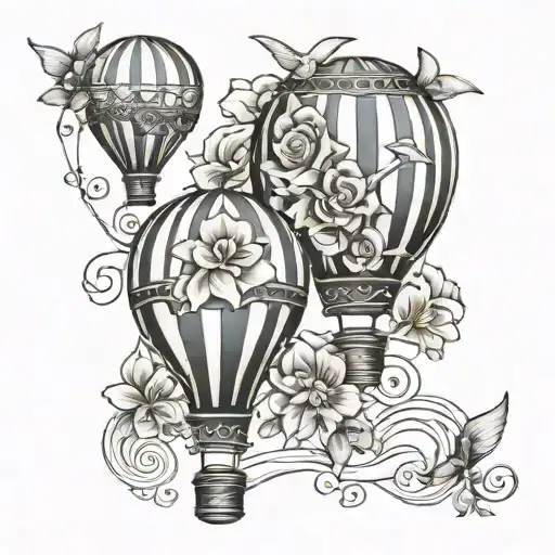 Hot Air Balloons With Flowers