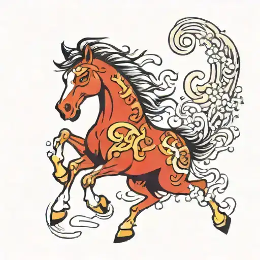 Chinese Zodiac Horse Galloping