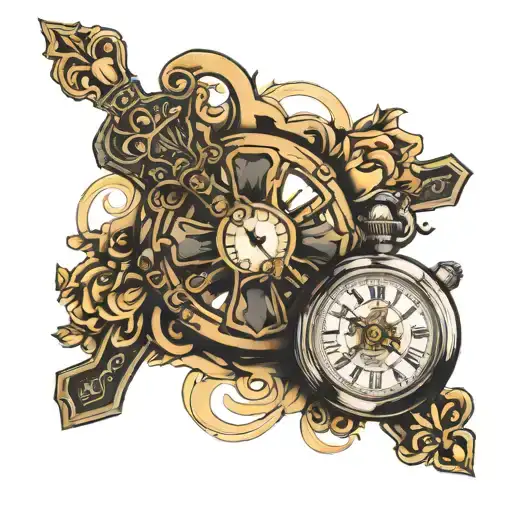 Cross And Pocket Watch Face