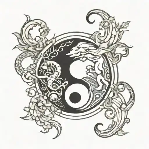 Atlas Carries Yin Yang Symbol