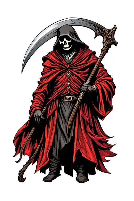 Grim Reaper Holding A Scythe