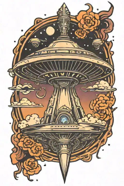 Alien Spaceship Flying