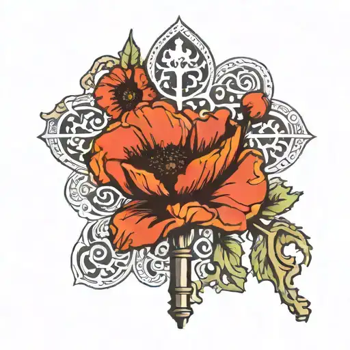 Poppy Flower Key Palestine Key With Palestinian