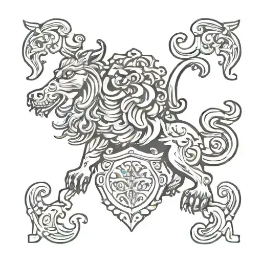 Ancien Persian Coat Of Arm