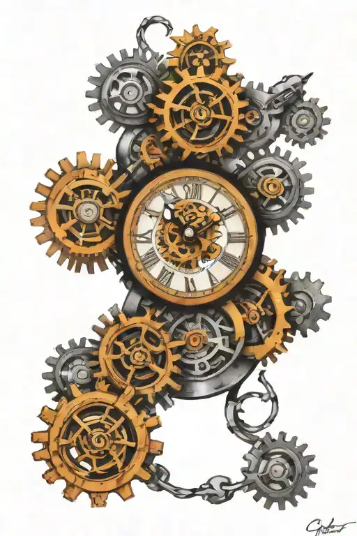 Clock Face With Cogs Incorporated