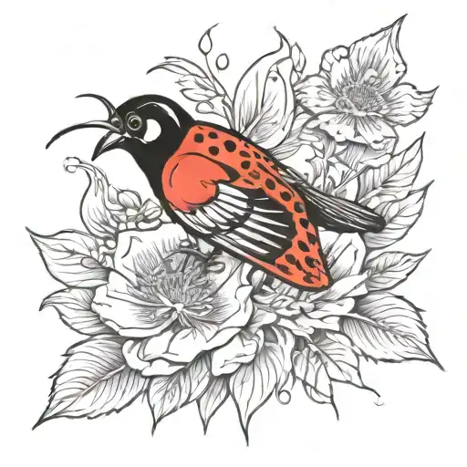 Lady Bird Rising From Ashes