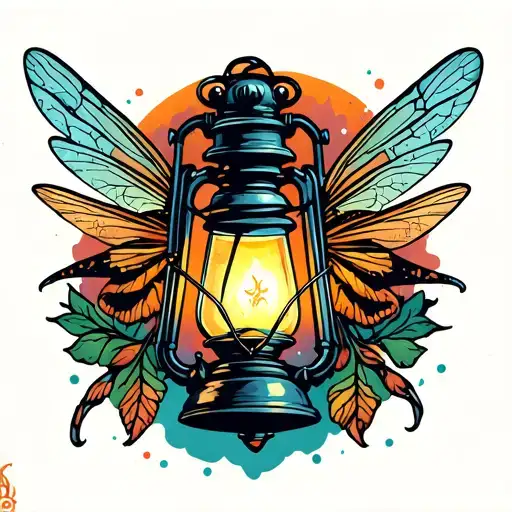 Firefly With Lantern Light