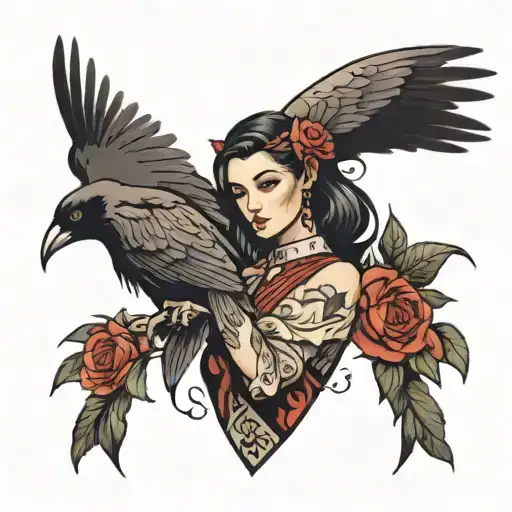 Girl With A Raven Head