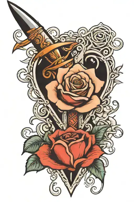 Dagger With A Heart And Rose Morph