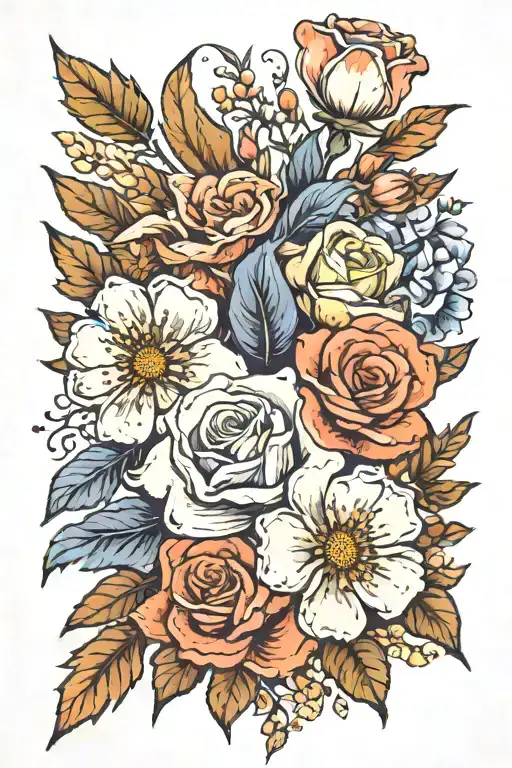 October And July Birth Flower Bouquet