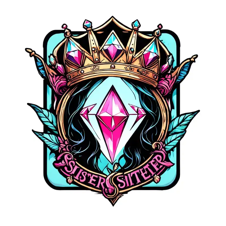 Diamond Crown Infinite Sign Sister Pink Sister