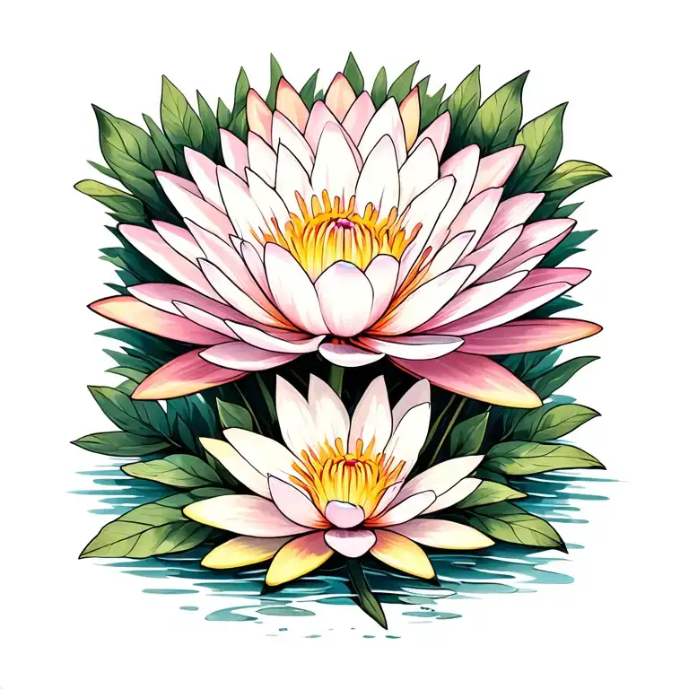 Water Lily And Cosmos