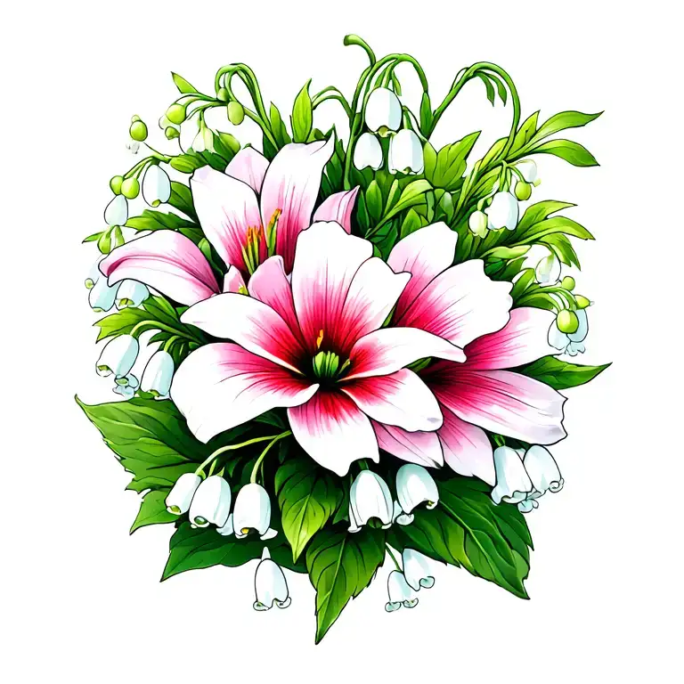 Lily Of The Valley And Cosmos