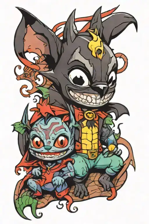 Lilo And Stitch As Batman And Joker