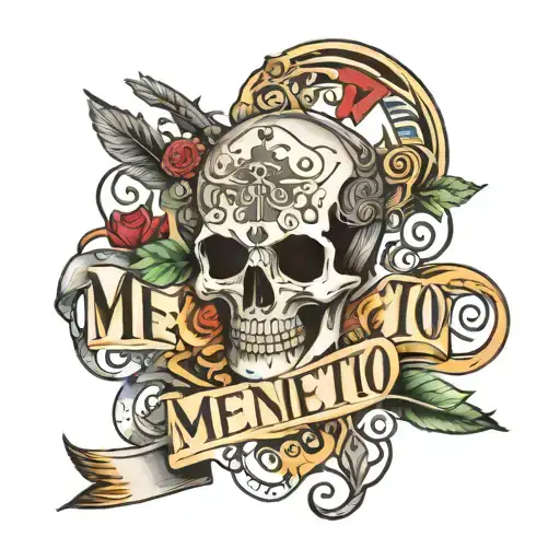 Memento Vivere And Mori Text Engine Piston Dansih Flag
