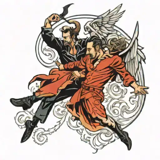 Michale And Lucifer Falling