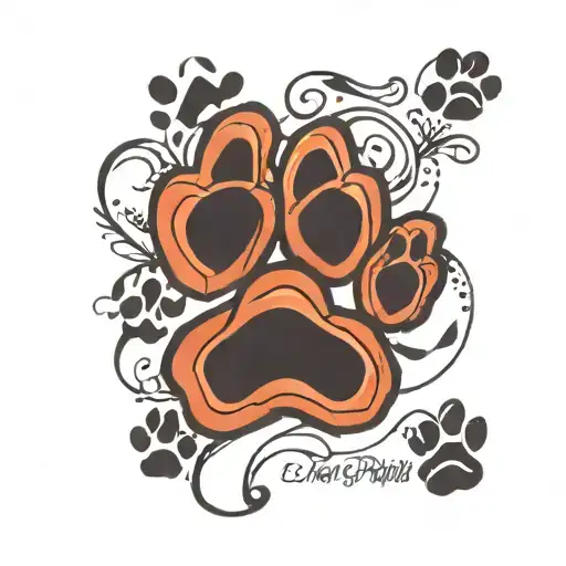 Paw Prints And Uplifting Quote Written