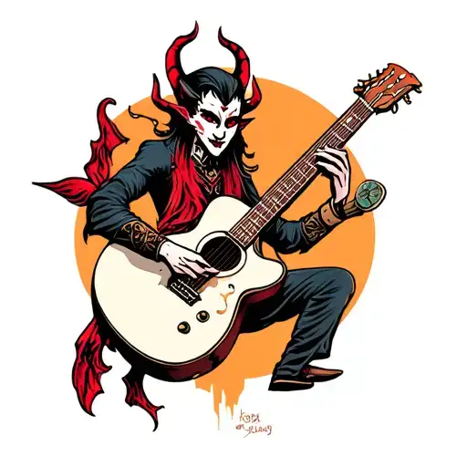 Devil Elf With Guitar