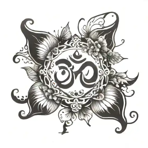 Om With Butterflies
