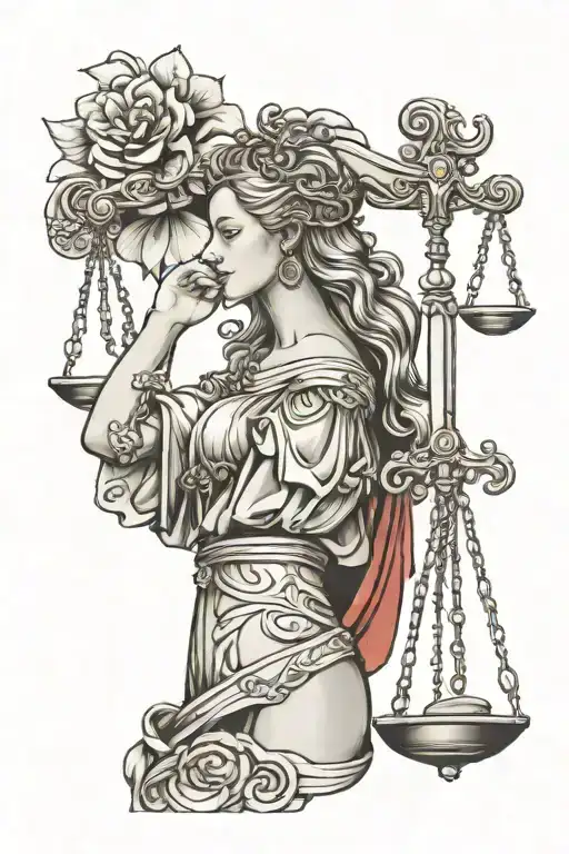 Lady Justice Portrait In Profile