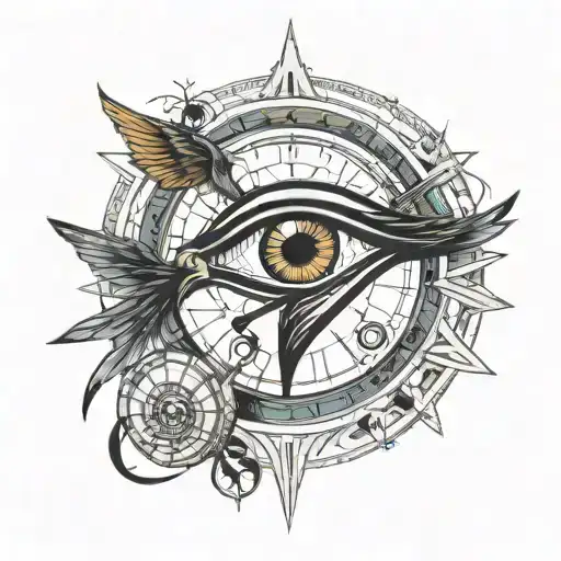 Eye Of Ra Inside The Globe Pointing Out The Cardinal Points And Names