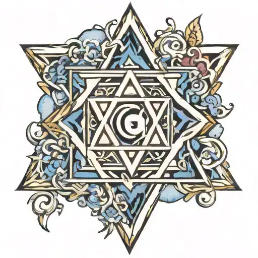 Star Of David With Shalom In Hebrew