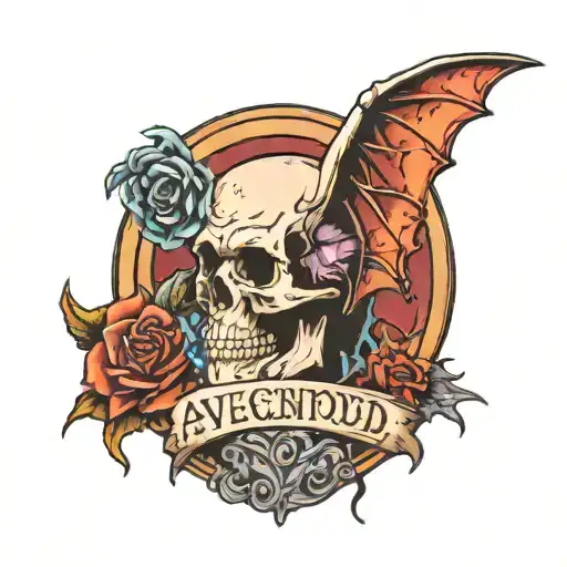 Avenged Sevenfold Death Bat And Nightmare Grave Stone With Words Forever On It