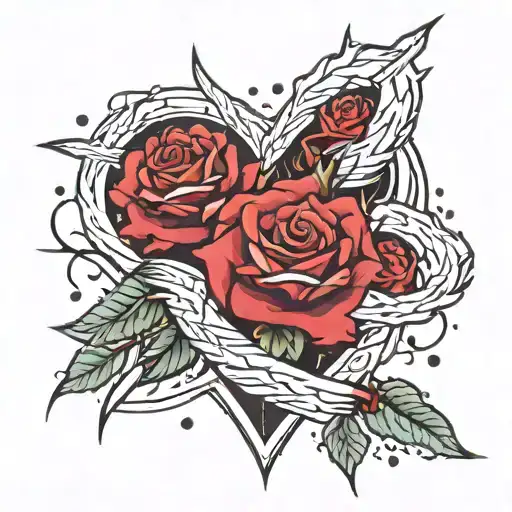 Roses Hearts And Lightening Bolt