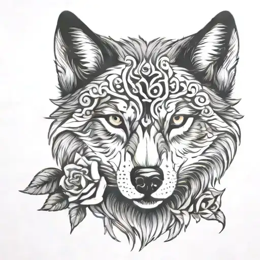 Wolf Blended By Roses