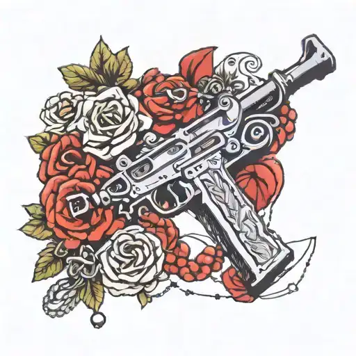 Ak47 With Rosary Intertwined