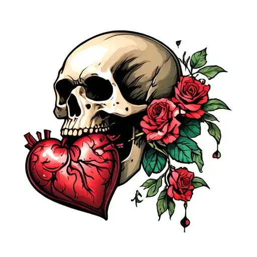 Skull Eating Heart