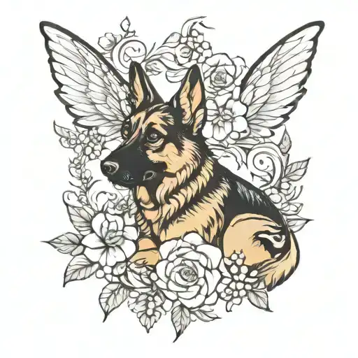 German Shepard Fairy Flower