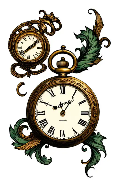 Pocket Clock With Roman Numbers