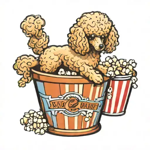 Poodle In Popcorn Bucket
