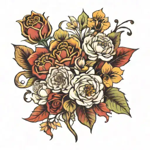 Bouquet With Each Flower Representing The Months December January March And September