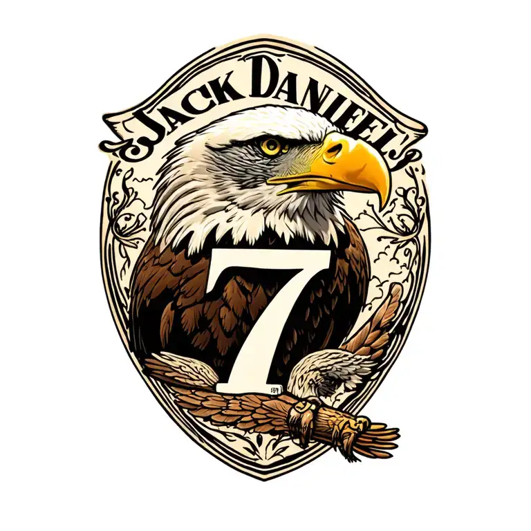 Bald Eagle With Jack Daniels Number 7