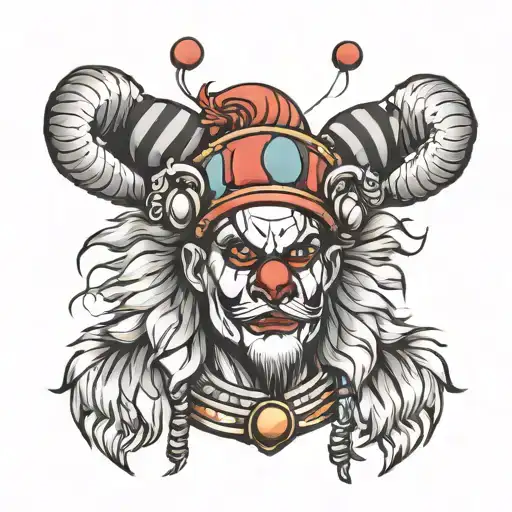 Clown Wearing Lion Headress