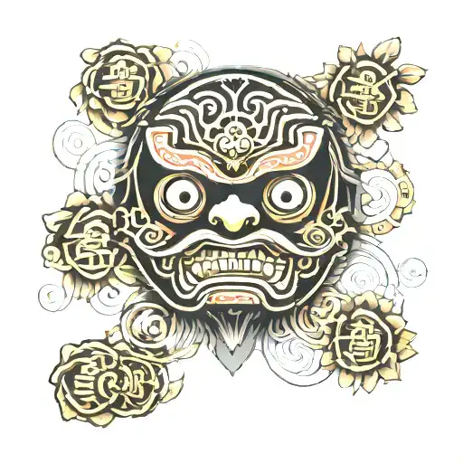 Daruma And Bitcoin Technology Style