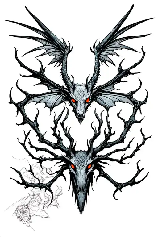 Mothman Wendigo Half Sleeve