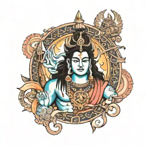 Shiva With Tebatin Temple