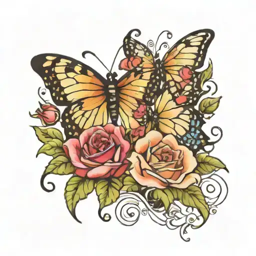 Butterflies And Roses