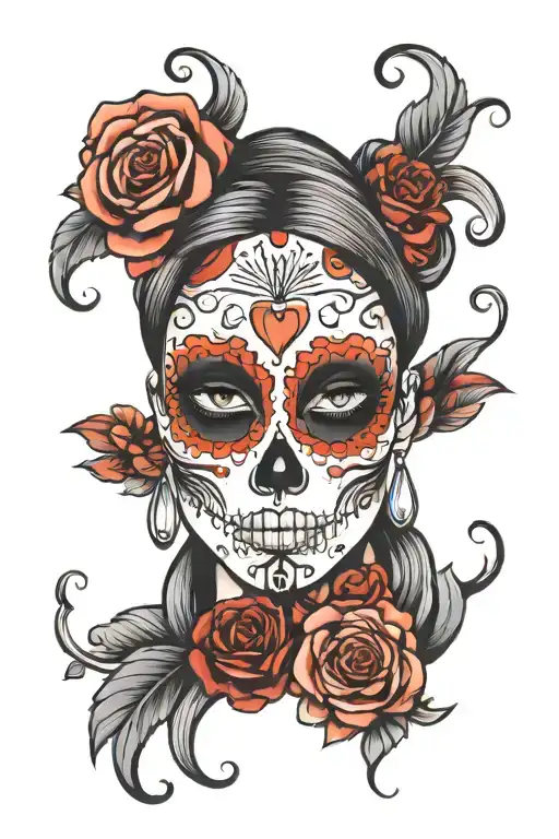 Sugar Skull Woman Face