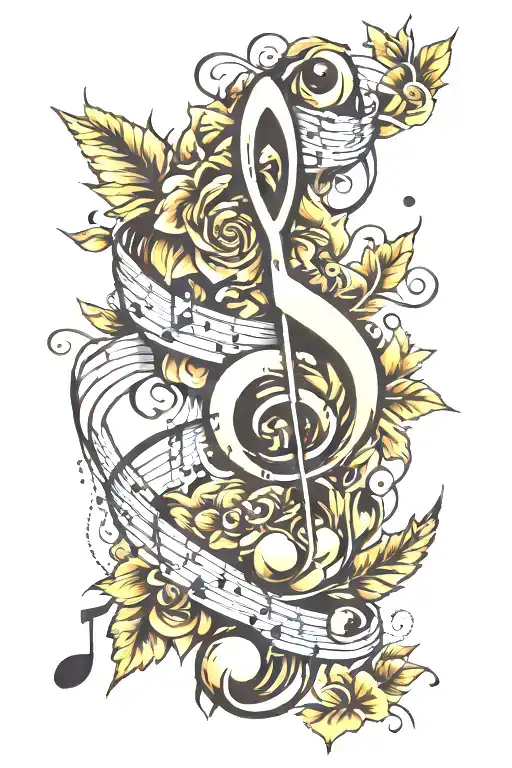 Beautiful Music Notes Floating