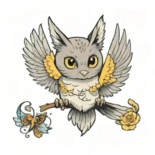 Cockatiel Wing Spread With Cat Playing