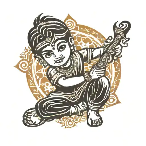 Generate A Stencil Of An Emarati Boy Making A Rangoli Of Adcb Logo