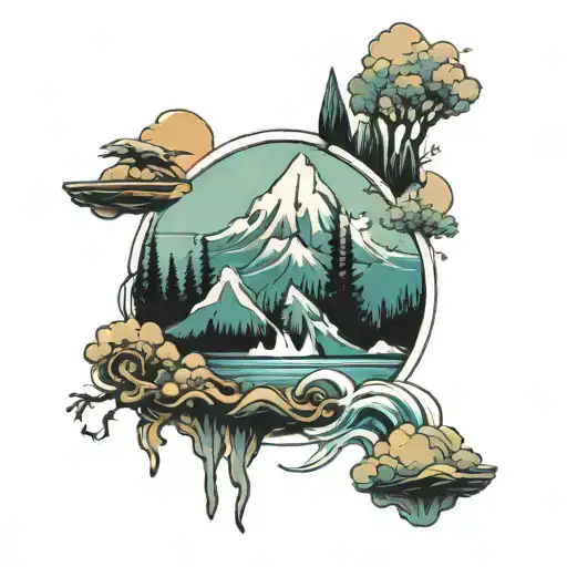 Mix Of Mountain And Sea