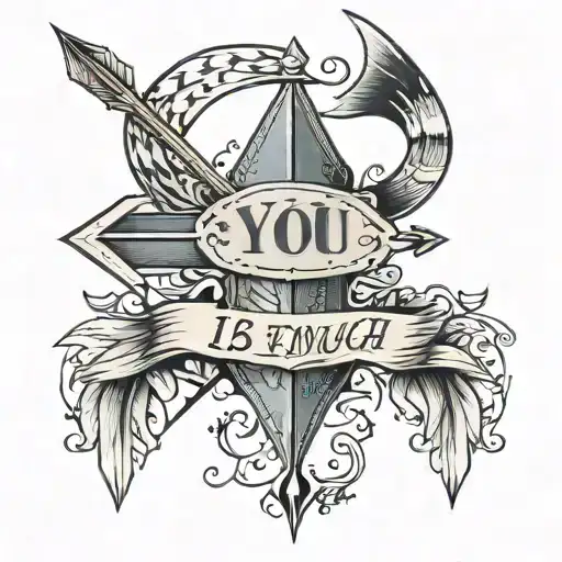 Double Ended Arrow With The Number 153 And The Words 'You Are Enough