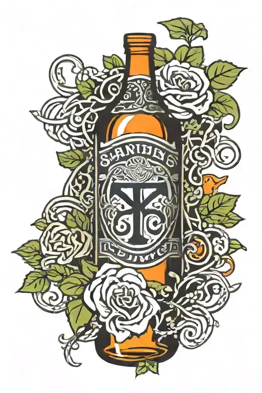 Celtic Border With Ivy Vines With Jameson Bottle Hollow Leg And San Francisco Giants Logo
