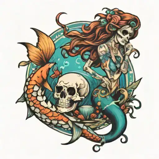 Pisces Mermaid Skeleton