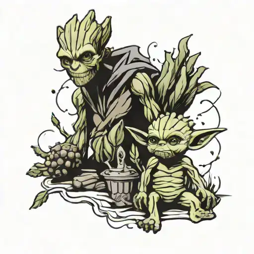 Groot And Yoda